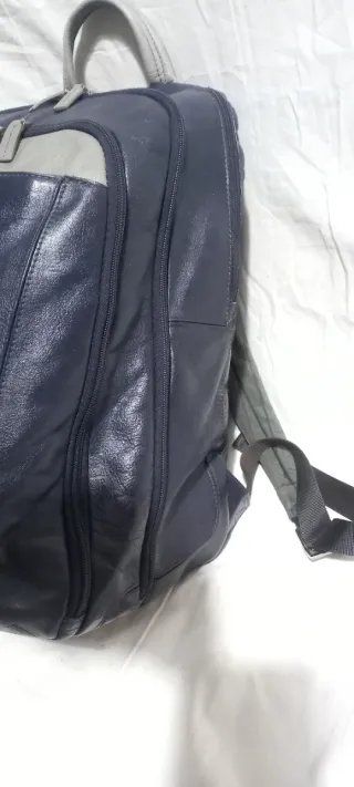 Zaino Piquadro Pelle Blu/Grigio