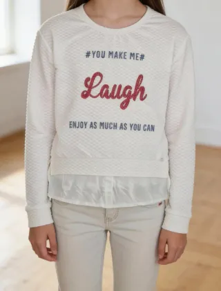 Camisola Blusa Tiffosi Branca Manga Comprida