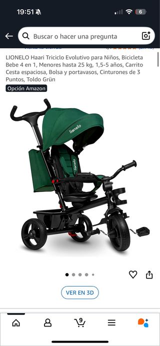 Triciclo de paseo con parasol