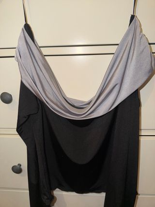 Top Noon Negro y Gris Talla S