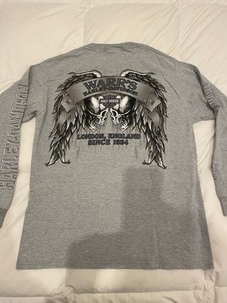 Camiseta Harley Davidson Londres Manga Larga Gris