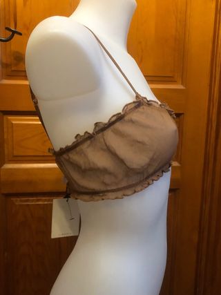 Sujetador de seda 100% marrón