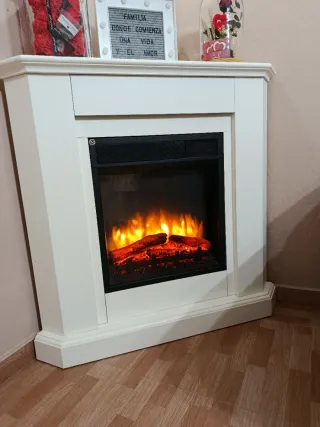 Chimenea Eléctrica de Esquina Blanca