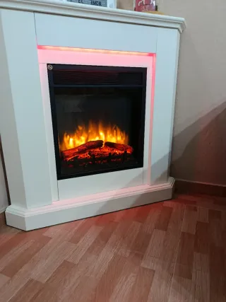 Chimenea Eléctrica de Esquina Blanca
