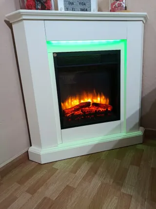 Chimenea Eléctrica de Esquina Blanca
