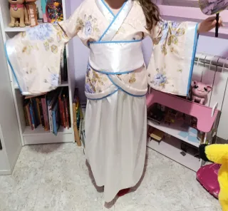 Disfraz kimono floral niña, talla 9-10 años