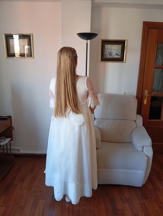 Vestido de Comunión Blanco y Rosa