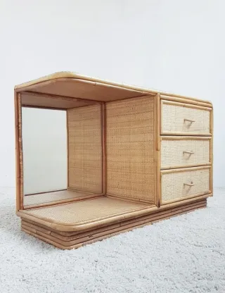 Mueble de Bambú. Vintage, 80s.