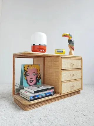 Mueble de Bambú. Vintage, 80s.