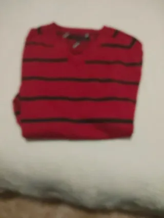 Jersey de pico rayas rojas y negras manga larga