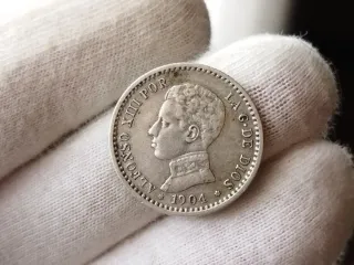 Moneda Plata 50 céntimos 1904 *0*4 Alfonso XIII