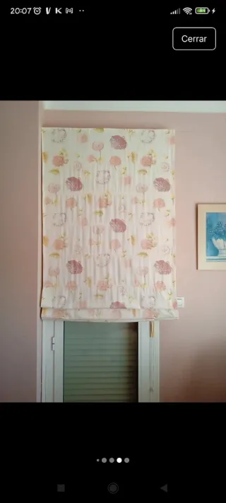 Estor Hortensias alargado con accesorios