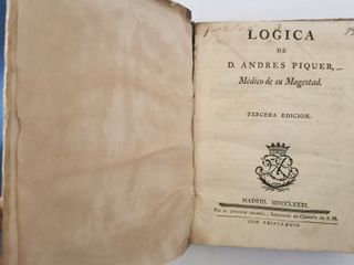 Lógica de Andres Piquer -Libro de 1781