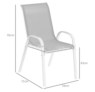 4 Sillas de Exterior Metal y Tela