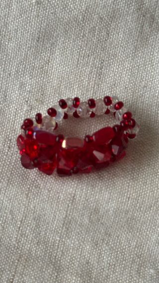 Set 3 Anillos Swarovski Cristales Rojos y Transpar
