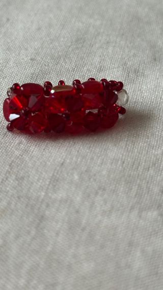 Set 3 Anillos Swarovski Cristales Rojos y Transpar