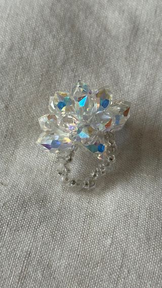 Set 3 Anillos Swarovski Cristales Rojos y Transpar