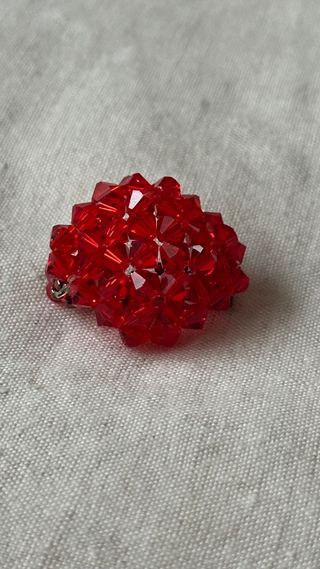 Set 3 Anillos Swarovski Cristales Rojos y Transpar