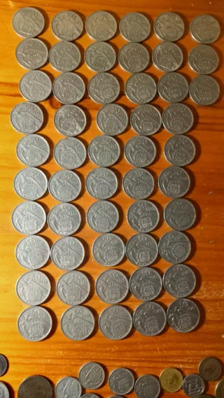 Lote 53 monedas 50 ptas. 1957 Franco