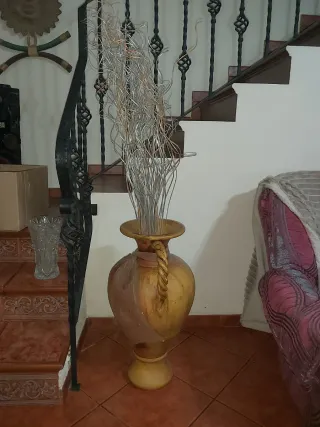 Jarrón Cerámica Dorado y Marrón