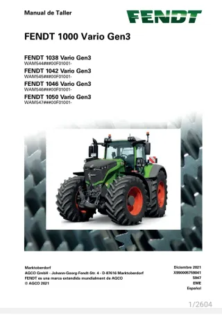 Manual Taller Fendt 1000 Vario Gen2 Gen3 S4