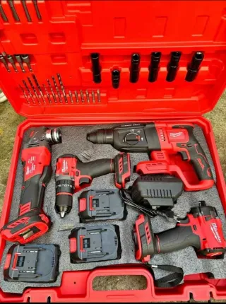 Kit Milwaukee 4 en 1 con 3 baterías y maletín