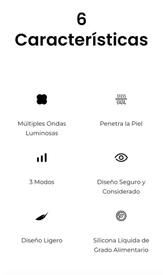 Mascarilla Facial LED Korons Negra y Dorada nyeva