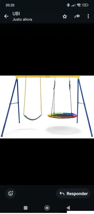 Columpio de jardín con asiento y cesta