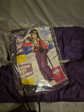 Pantalón de esquí morado para niña talla 10/12 año