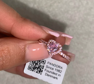 Anillo Pandora Corazón Rosa Oro