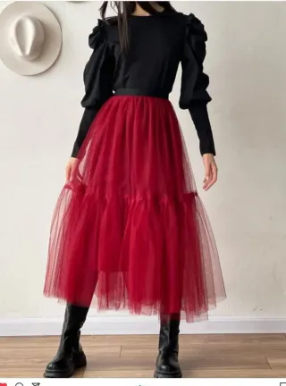 Gonna in tulle rossa