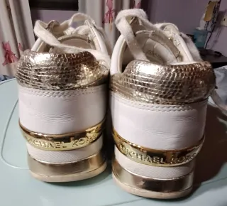 Zapatillas Michael Kors Mujer Blancas y Doradas