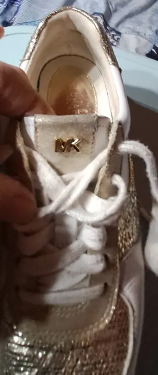 Zapatillas Michael Kors Mujer Blancas y Doradas