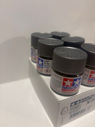 Tamiya 6x X-11 Chrome Silver Acrylic Paint Mini