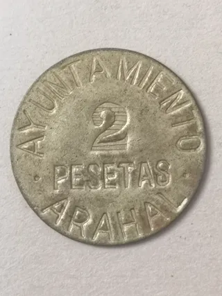 Moneda 2 Pesetas Ayuntamiento de Arahal (G. Civil)