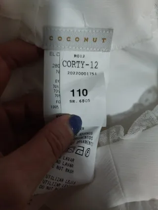 Vestido de comunión niña blanco y azul