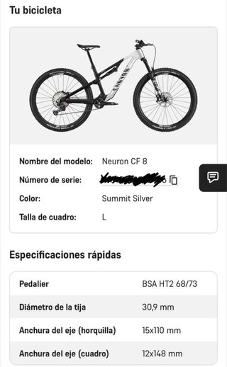 Bici MTB Canyon Neuron CF8