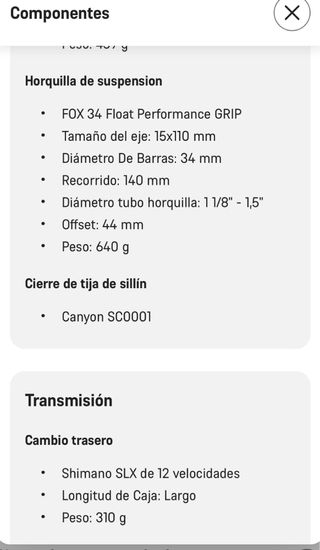 Bici MTB Canyon Neuron CF8