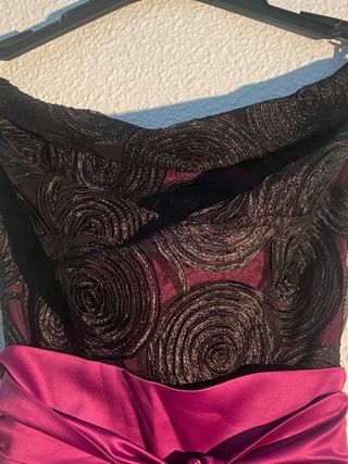 Vestido fiesta palabra de honor negro talla 40