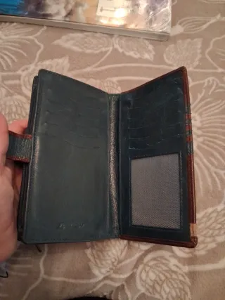 Cartera Liberto Cuero Marrón Multicolor