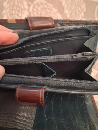 Cartera Liberto Cuero Marrón Multicolor