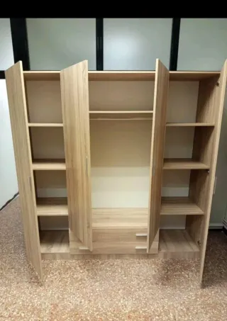 Armario modular madera color beige/marrón