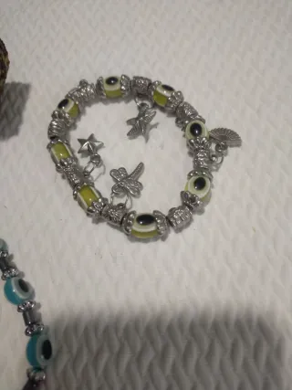 Lote 4 Pulseras Bisutería Bolitas de bolas de ojos