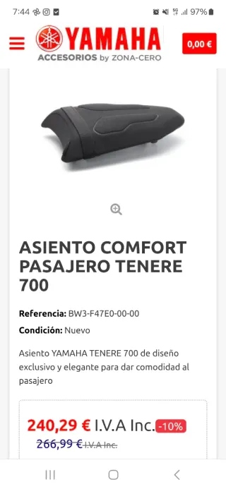 Asiento Confort Tenere 700
