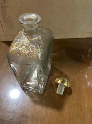 Botella cristal decorada con tapón