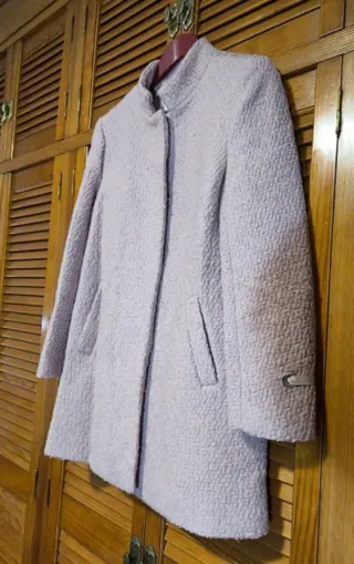 Abrigo rosa texturizado