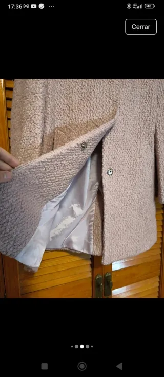 Abrigo rosa texturizado