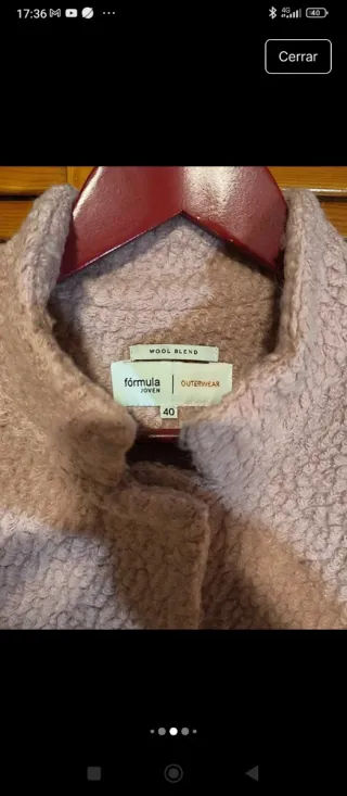 Abrigo rosa texturizado