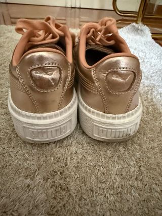 Zapatillas Puma Basket Doradas Rosadas