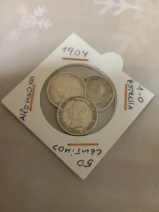 Monedas de Plata Alfonso XIII 1904